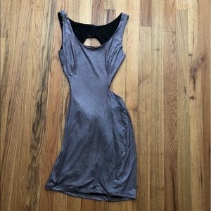 Gray mini dress with cut out sides